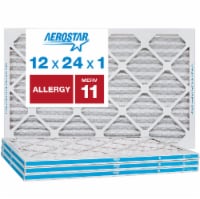 Aerostar 12x24x1 MERV  11, Allergy Air Filter, Box of 4