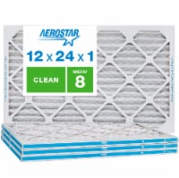Aerostar 12x24x1 MERV  8, Clean Air Filter, Box of 6