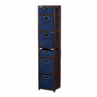 Niche FFSQ6712MWBE 67 in. Flip Flop Square Folding Bookcase with Folding Fabric Bins, Mocha W