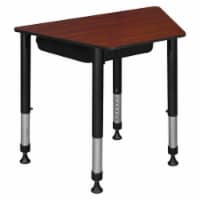 36 in. x 23 in. x 19 in. Trapezoid Adjustable School Desk w/ Storage- Cherry