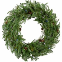 Artificial Holiday Wreath with Multi Color Lights