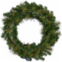 Fraser Hill Farm Southern Peace Artificial Holiday Wreath with Clear LED Lights