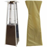 Hanover Mini Pyramid Tabletop Propane Patio Heater with Cover - Hammered Bronze