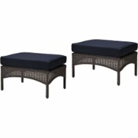 Hanover San Marino Ottoman & Cushion Set - Navy