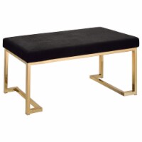 Astonishing Bench in Black Fabric & Gold