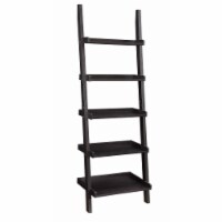 Benzara  Sleek Wooden Ladder Bookcase with 5 Shelves&#44; Brown