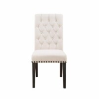 Benjara 19.5  Contemporary Wood Dining Side Chairs in Beige and Black (Set of 2)