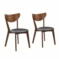 Benjara 17.75  Contemporary Wood Dining Side Chairs in Brown/Black (Set of 2)
