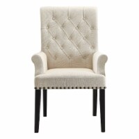 Benjara 26.75  Contemporary Wood Dining Chairs in Cream and Smokey Black
