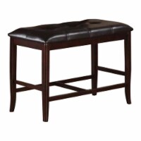 Benjara 38  Contemporary Rubber Wood High Bench with Tufted Upholstery in Brown