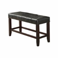 Benjara 16  Contemporary Wood High Bench with Tufted Seat in Black