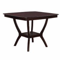 Square Shaped Wooden Counter Height Table With Bottom Shelf Brown