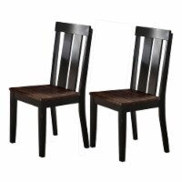 Benjara 22  Contemporary Rubber Wood Dining Chair in Brown (Set of 2)