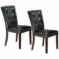Benjara 19  Contemporary Faux Leather Dining Chair in Black (Set of 2)