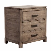 Rustically Designed Nightstand with 3 Drawers  Brown