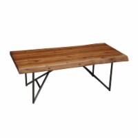 Acaia Wood Coffee/Cocktail Table With Metal Legs Brown