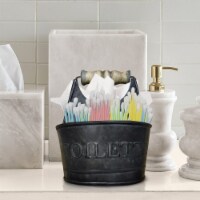 Benzara Iron Toilet Caddy - Dark Gray