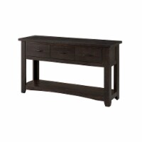 Benjara 16  Modern Wood Console Table with 3 Drawers in Espresso Brown