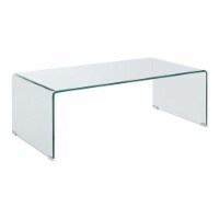 Benjara 47.25  Modern Minimal Acrylic Unique Shaped Coffee Table in Clear