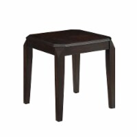 Solid Wooden End Table With Beveled Corners, Walnut Brown