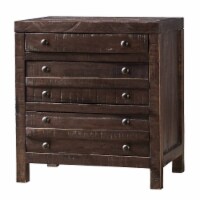 Wooden Nightstand with Three Drawers, Brown- Saltoro Sherpi