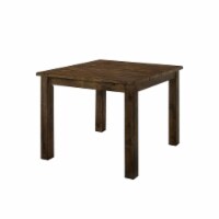 Rectangular Solid Wood Counter Height Table with Block Legs, Brown