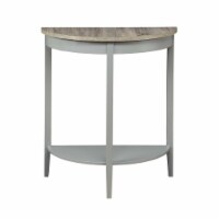 Benjara 12.8  Half Moon Shaped Modern Solid Wood Console Table in Gray
