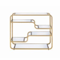 Benjara 13.75  Modern Style Metal Sofa Table in Gold and Silver