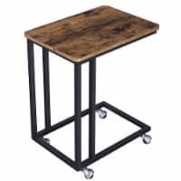 Benzara Rustic Wooden Side Sofa Table - Brown/Black