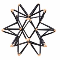 Benzara Intersecting Iron Wire Star Decor with Accented Joints - Black / Gold