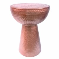 Benzara Hammered Textured Iron Stool - Copper