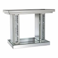 Benjara 47.64  Modern Glass Console Table with Faux Crystals Inlay in Clear