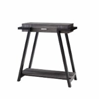 Benjara 15.5  Modern Wood Console Table with Angled Leg Support in Black