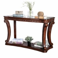 Benjara 20  Modern Wood Sofa Table with Cabriole Legs in Brown