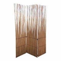 69 Inch 3 Panel Room Divider- Wood Willow Branch- Brown