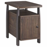 Wood and Metal End Table with Magazine Rack, Brown