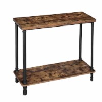 Benjara 15.7  Modern Wood and Metal Frame Console Table in Rustic Brown