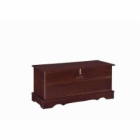 Traditional Style Lift Top Wooden Chest with Locking Lid, Dark Brown