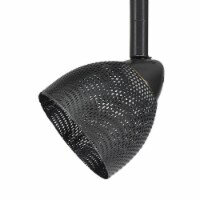 Round Metal Mesh Shade Track Light Head and Frame, Dark Bronze- Saltoro Sherpi