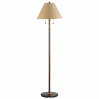 120 Watt Metal Floor Lamp with 2 Lights and Pull Chain Switch, Bronze- Saltoro Sherpi