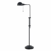 Adjustable Height Metal Pharmacy Lamp with Pull Chain Switch, Black- Saltoro Sherpi