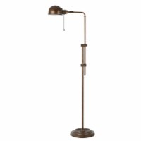 Adjustable Height Metal Pharmacy Lamp with Pull Chain Switch, Bronze- Saltoro Sherpi