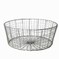Simple Designed Low Wire Constructed Basket with Wide Storage, Silver- Saltoro Sherpi