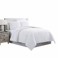 Gothenburg 3 Piece Diamond Pattern Queen Size Comforter Set The Urban Port, White