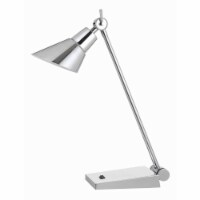 Adjustable Metal LED Desk Lamp with Rocker Switch, Chrome- Saltoro Sherpi