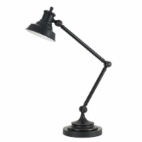 34 Inch 7 Watt LED Desk Lamp, Adjustable Metal Arm, 600 Lumen Output, Black- Saltoro Sherpi