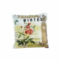 Fabric Accent Pillow with Scripted Details, Multicolor