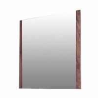 Rectangular Mirror with Wooden Trim, Walnut Brown