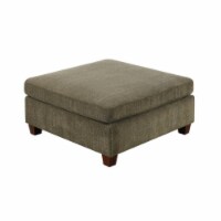 37 Inches Fabric Upholstered Wooden Ottoman, Taupe Brown- Saltoro Sherpi