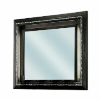 46 Inch Contemporary Style Wooden Mirror, Metallic Gray- Saltoro Sherpi
